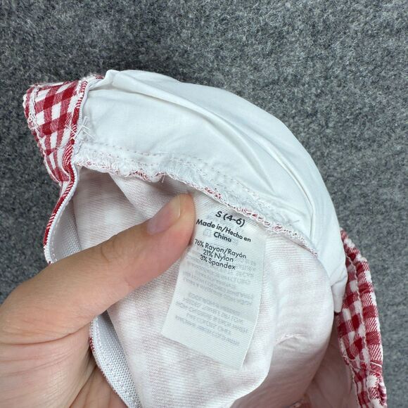 New NoBo Cropped Pants Women S Small Pink Plaid Capri Flat Front High Rise Ryaon - Picture 9 of 10